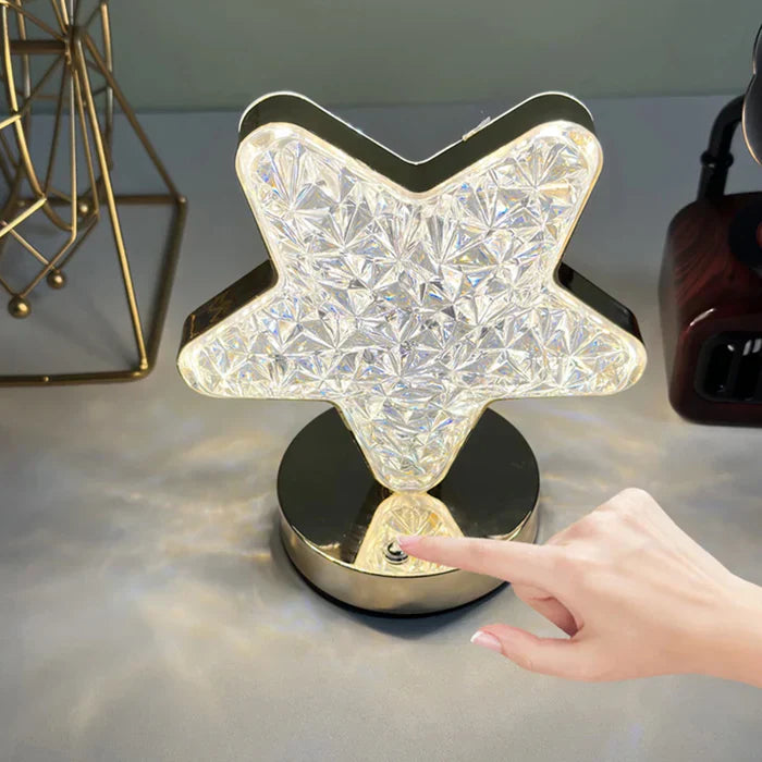 Star Shape Crystal Diamond Cordless Luxury Lamp