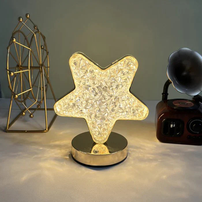 Star Shape Crystal Diamond Cordless Luxury Lamp