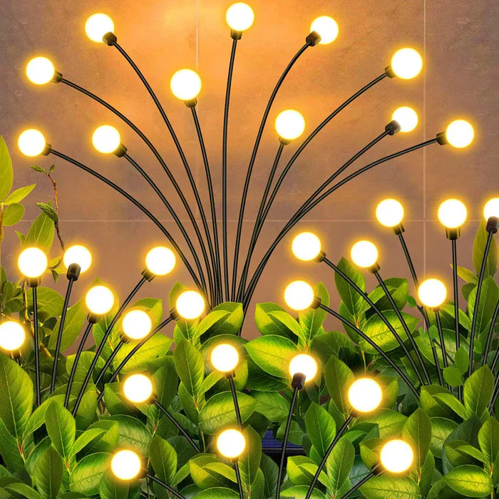 Solar Garden Lights - Solar-Powered Firefly Lamps (2 PCS Set, 12 LED Warm Light)