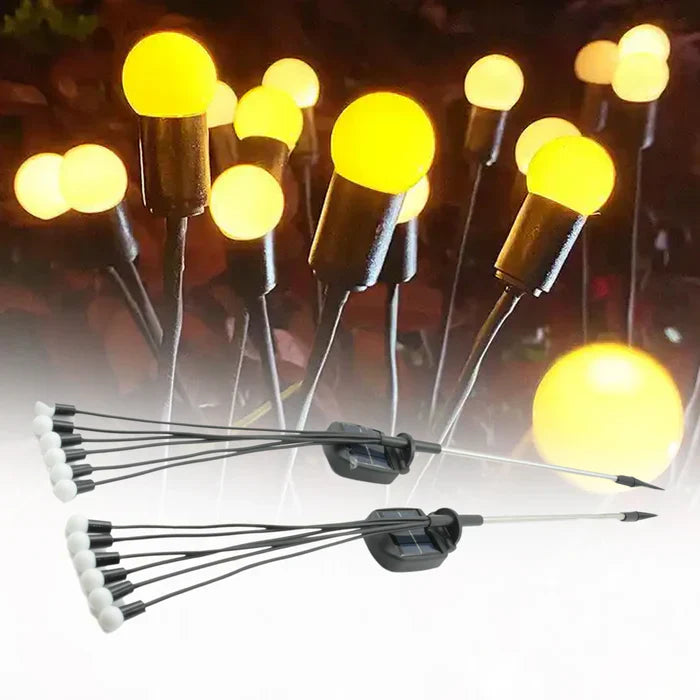 Solar Garden Lights - Solar-Powered Firefly Lamps (2 PCS Set, 12 LED Warm Light)