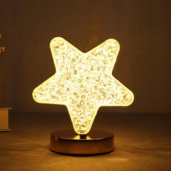 Star Shape Crystal Diamond Cordless Luxury Lamp