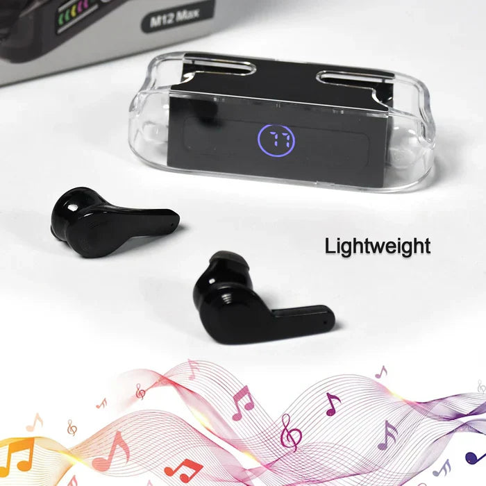 M12 Max Bluetooth Wireless Earphones with Touch Control