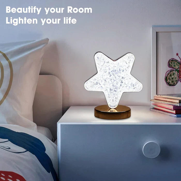 Star Shape Crystal Diamond Cordless Luxury Lamp