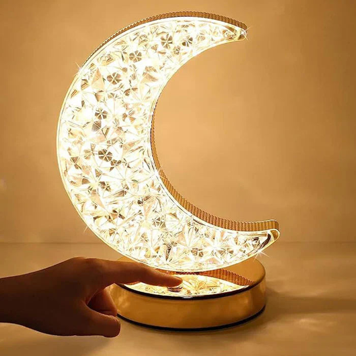 Crystal Table Lamp | Moon Shape Touch Control Lamp