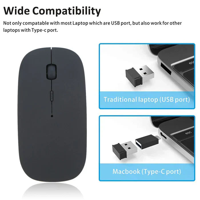 Slim Cordless Computer Mouse with Nano USB Receiver