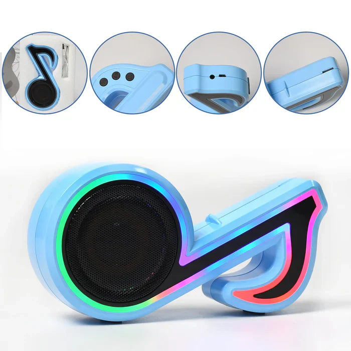 Mini Portable Music Note Bluetooth Speaker with LED Lighting